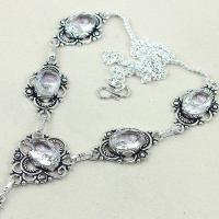 Col 009b collier parure sautoir topaze quartz blanche cristal bijou argent 925 vente achat