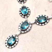 Col 010a collier sautoir aigues marine 26gr 10x15mm bijou ethnique achat vente argent 925 1