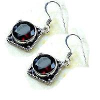 Col 012c collier boucles oreilles grenat 32gr 10x15mm vente bijou ethnique argent 925