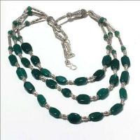 Col 016a collier parure sautoir emeraudes 3 rangs 53gr achat vente bijoux argent 925