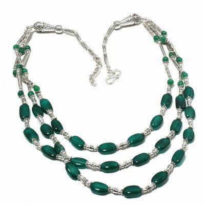 Col 016b collier parure sautoir emeraudes 3 rangs 53gr achat vente bijoux argent 925