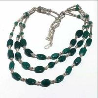 Col 016d collier parure sautoir emeraudes 3 rangs 53gr achat vente bijoux argent 925