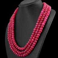 Col 019a collier parure sautoir 3rangs 8x10mm rubis perles lanternes achat vente bijoux ethniques