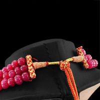 Col 019c collier parure sautoir 3rangs 8x10mm rubis perles lanternes achat vente bijoux ethniques