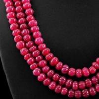 Col 019d collier parure sautoir 3rangs 8x10mm rubis perles lanternes achat vente bijoux ethniques