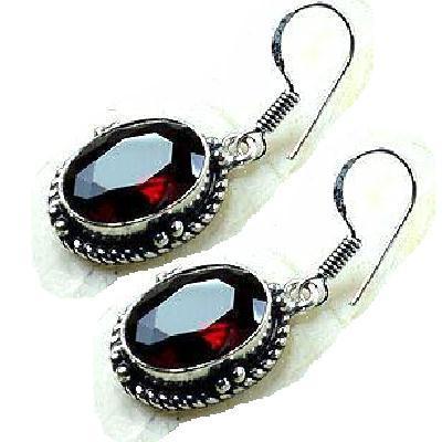 Col 021b collier boucles oreilles grenat 32gr 10x15mm vente bijou ethnique argent 925