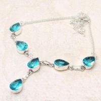 Col 023d collier bracelet boucles aigue marine 10x15mm ethnique bijou argent 925 vente achat