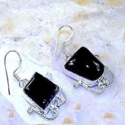 Col 050b parure collier boucles oreilles onyx noir achat vente bijou argent 925