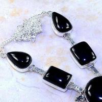 Col 052c collier sautoir onyx noir parure bijou 1900 art deco achat vente