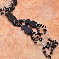 Col 054d collier parure sautoir onyx noir