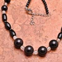 Col 055b collier parure sautoir onyx noir