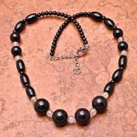 Col 055c collier parure sautoir onyx noir