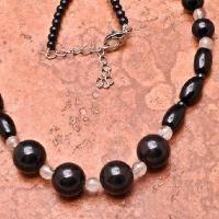 Col 055d collier parure sautoir onyx noir