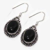 Col 056a collier boucles oreilles 34gr onyx noir 10x15mm bijou art deco gothique 3 