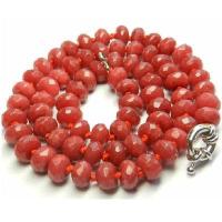 Col 060c collier parure rubis 1rang perles facettes 5x8mm35gr 45cm 