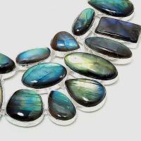 Col 067c collier parure labradorite argent 925 120gr