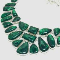 Col 069b collier parure malachite argent 925 130 gr