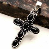 Crx 015 croix crucifix pendentif pendant 25x35mm 7gr onyx noir argent 925 vente achat 2