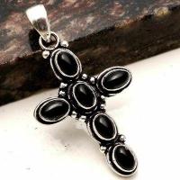 Crx 015 croix crucifix pendentif pendant 25x35mm 7gr onyx noir argent 925 vente achat 3