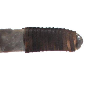 Csl 016f couteau prehistorique en silex taille 84g 180x35mm manche 70mm