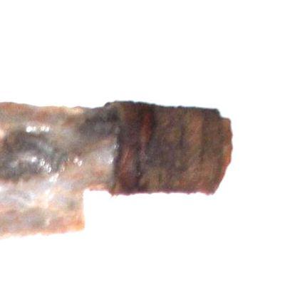 Csl 020e couteau prehistorique en silex taille 58g 125x25mm manche 30mm
