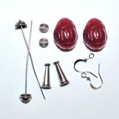 Kit 010a boucles oreilles rubis 11gr 60mm 12x18mm