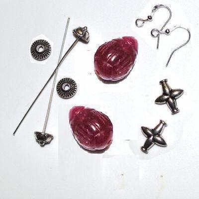 Kit 011a kit 011 boucles oreilles rubis 17gr 60mm 14x20mm