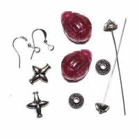 Kit 011b kit 011 boucles oreilles rubis 17gr 60mm 14x20mm