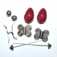 Kit 012a boucles oreilles rubis 18gr 60mm 14x20mm