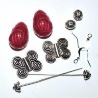 Kit 012c boucles oreilles rubis 18gr 60mm 14x20mm