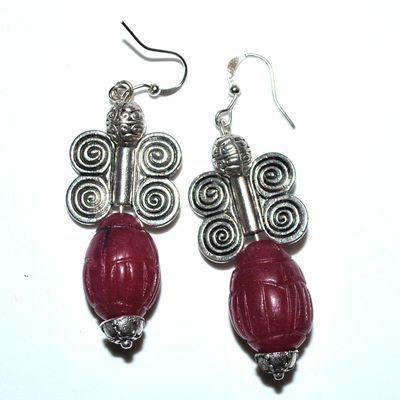 Kit 012b boucles oreilles rubis 18gr 60mm 14x20mm