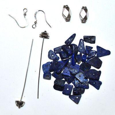 Kit 013a kit boucles oreilles lapis lazuli 11gr 60mm