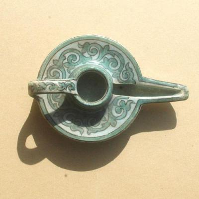Lph 035 lampe huile maroc marocaine ceramique glacee signee laghrissi safi 98gr 120x80x40 3