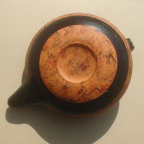 Lph 036 lampe a huile hellenistique grecque peint polychrome 500gr 200x160x70 6 