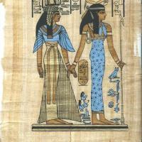 Papy 008b deesse isis mene la reine d egypte nefertari peinture sur papyrus