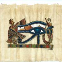 Papy 010b oeil outjat du dieu faucon horus peinture sur papyrus