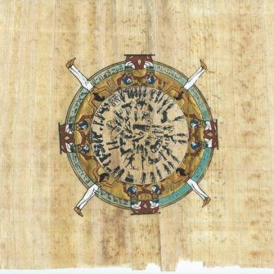 Papy 011a calendrier zodiac egyptien peinture sur papyrus
