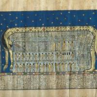 Papy 012a cosmos egyptien temple de denderah peinture sur papyrus