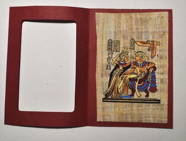 Papy 015 pharaon et sa reine peinture sur papyrus