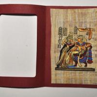 Papy 015 pharaon et sa reine peinture sur papyrus