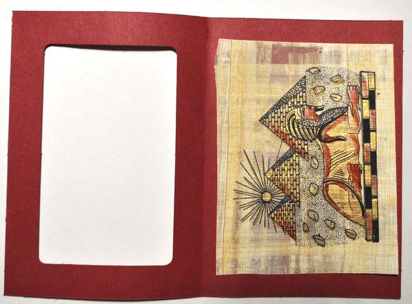 Papy 020c sphynx et les 3 pyramides ancienne egype peinture sur papyrus