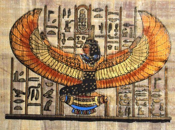 Papy 022a deesse isis mythologie egyptienne ancienne egype peinture sur papyrus