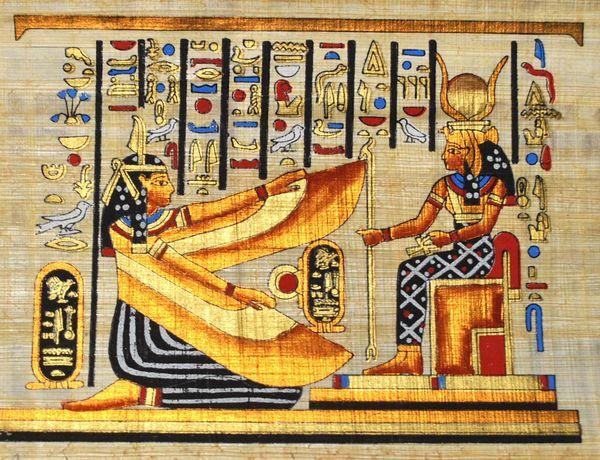 Papy 024a deesse isis mythologie egyptienne ancienne egype peinture sur papyrus