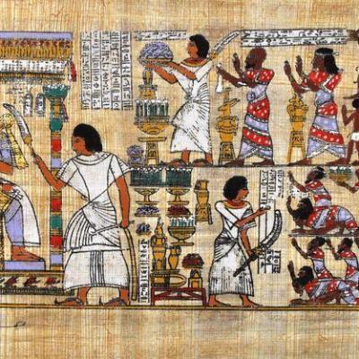 Papy 025b vie quotidienne dans l ancienne gypte peinture sur papyrus