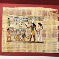 Papy 026b la pesee de l ame par horus mythologie egyptienne ancienne egype peinture sur papyrus