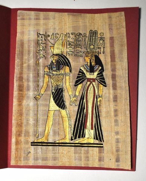 Papy 028b dieu horus et nefertaris mythologie egyptienne ancienne egype peinture sur papyrus