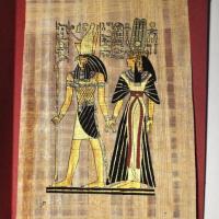 Papy 028b dieu horus et nefertaris mythologie egyptienne ancienne egype peinture sur papyrus