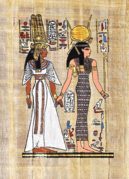 Papy 029a deesse isis et nefertaris mythologie egyptienne ancienne egype peinture sur papyrus