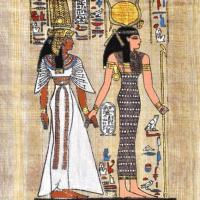 Papy 029a deesse isis et nefertaris mythologie egyptienne ancienne egype peinture sur papyrus