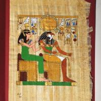 Papy 030b dieu horus et deesse hathor mythologie egyptienne ancienne egype peinture sur papyrus